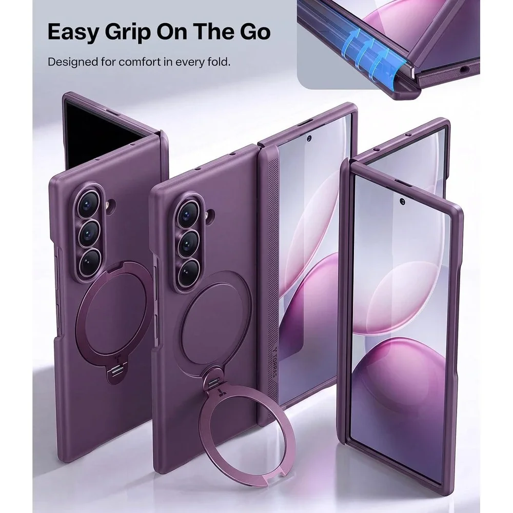 TORRAS Case Galaxy Z Fold 8 Ultra Purple NEW Magnetic Stand Hinge Protection